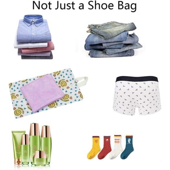 Travel Shoe Bags Waterproof Portable Shoe Storage Pouch with Handle - Picture 5 of 8